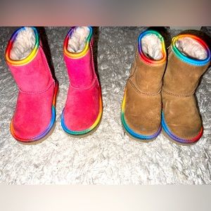 UGG Kids Rainbow Boots - Pink and Brown